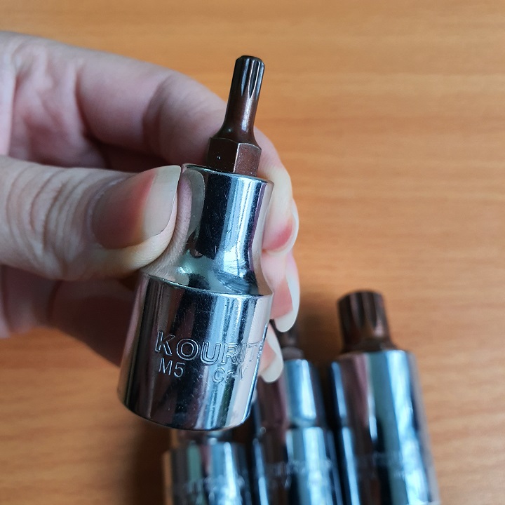 Đầu Tuýp Bông 12 Cánh KOURITSU Thép Cr-V Cứng Cáp - Khắc Chìm Thông Số Đủ Cỡ M5 Đến M14, BH 12 tháng
