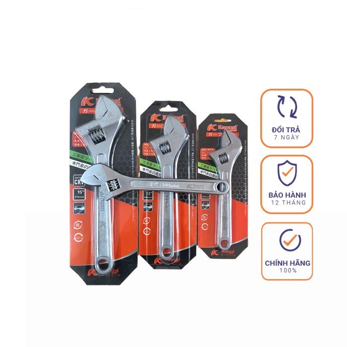 Mỏ lết trơn đa năng cao cấp hãng Kapusi Nhật Bản đủ cỡ từ 8-10-12-15inch (K-7633, K-7634, K-7635, K-7636)