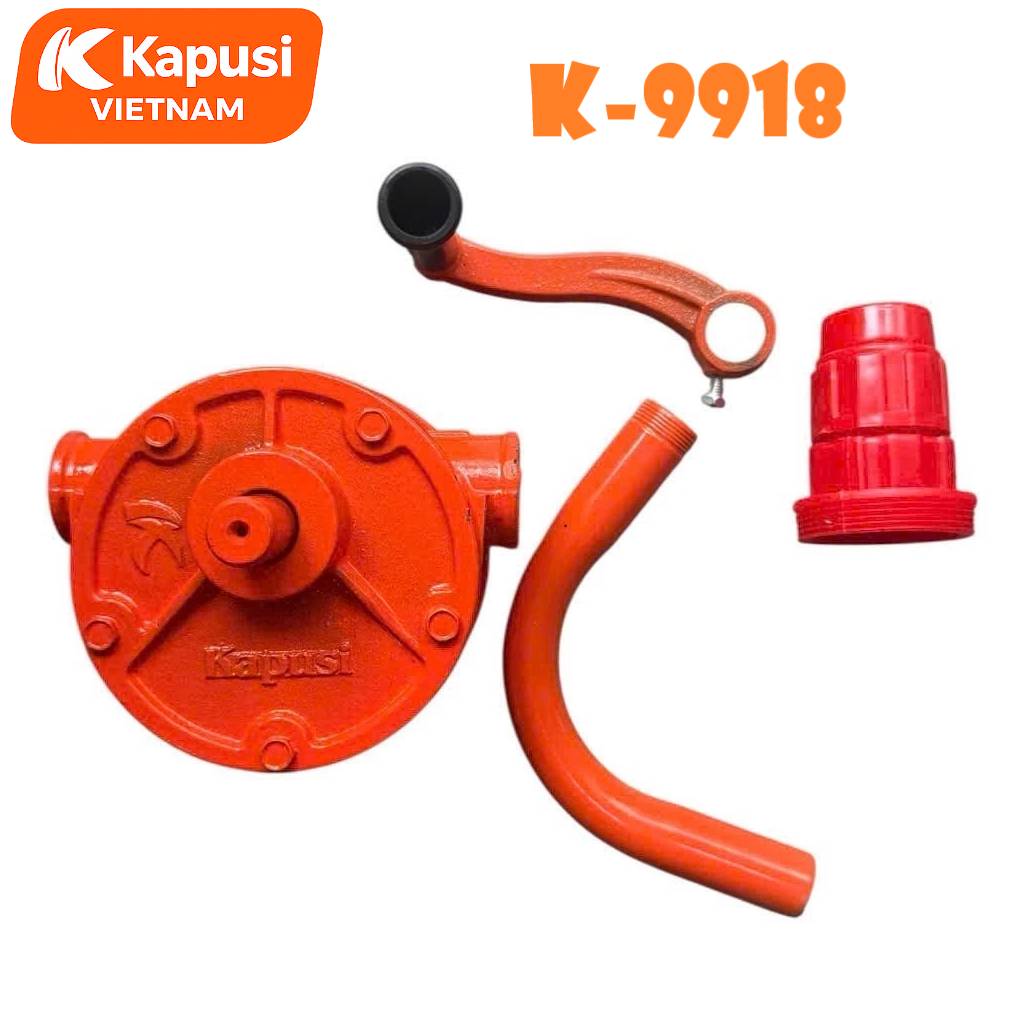 Bơm Quay Tay Hút Dầu Thùng Phuy Kapusi K-9918 Thân Gang Ống Vào 32mm Cao Cấp -Cây Quay Dầu Nhớt Công Nghiệp, Bh 12 tháng