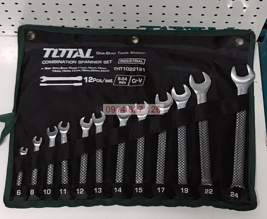 Bộ cờ lê vòng miệng gồm 12 chi tiết cỡ từ 6-24mm TOTAL THT1022121