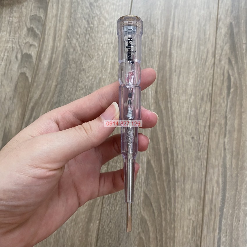 Bút thử điện cao cấp KAPUSI K-9068 kháng nước, nhựa trong suốt