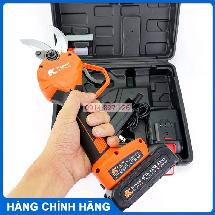 Máy cắt tỉa cành cây K-6888 Kapusi dùng pin cao cấp, Kìm điện tỉa cây 600w