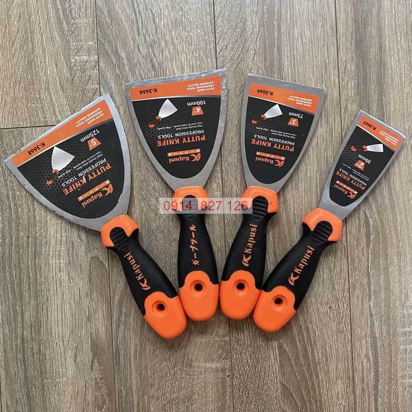 Bay sủi sơn cán ngắn 2-5inch KAPUSI K-3662, K-3664, K-3666, K-3668, Tay cầm bằng nhựa chắc chắn thép không gỉ