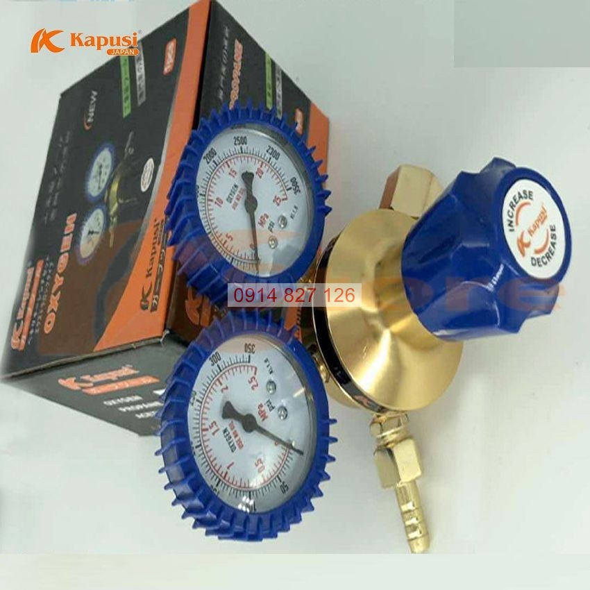 Đồng hồ ga điều áp khí gas và oxy (K-2008 và K-2006) KAPUSI, van giảm áp, áp suất 15Mpa