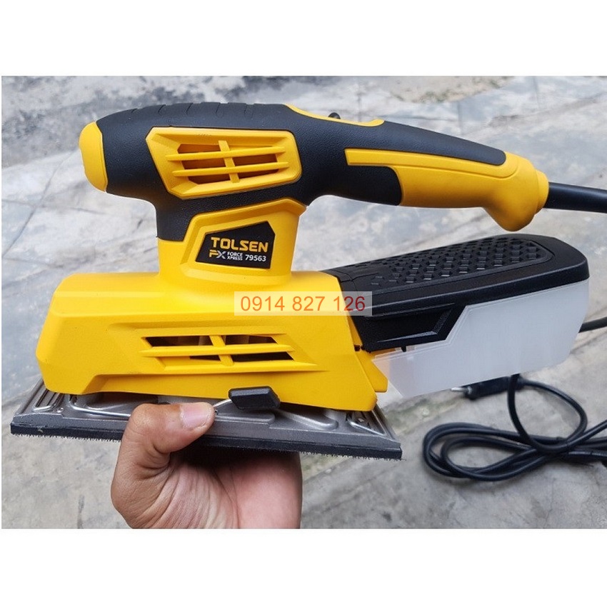 Máy chà nhám chữ nhật 220W TOLSEN 79563, đế nhám 187 x 92.5 mm, chịu lực tốt, cách nhiệt cao