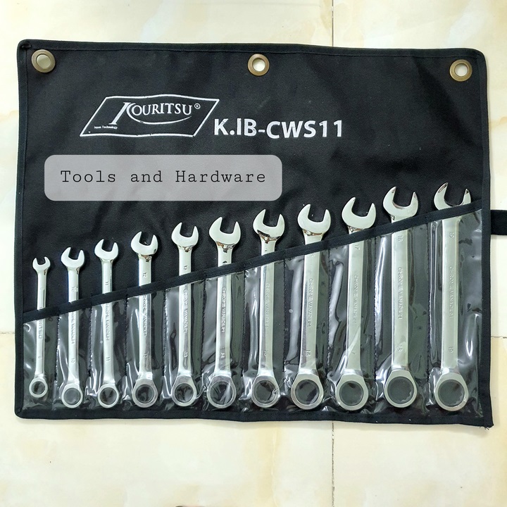 Bộ cờ lê tròng tự động hãng Kouritsu Nhật Bản Nhật Bản 11 chi tiết - Bộ cờ lê vòng miệng tự động, Bộ chìa khóa tự động, Bộ cờ lê tạch, Bo co le, Bo chia khoa, Bộ cờ lê tự động đảo chiều