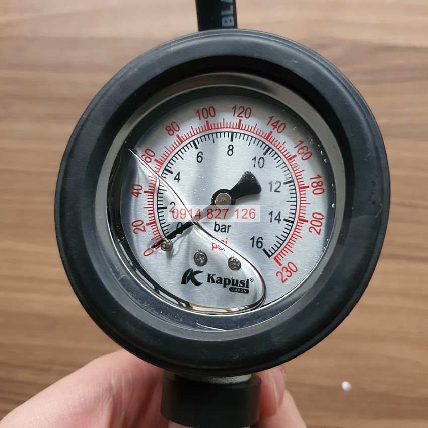 Bơm lốp cao cấp khí nén KAPUSI K-1091 3 chức năng, đồng hồ đo áp suất, đầu bơm 2 đầu tiện lợi