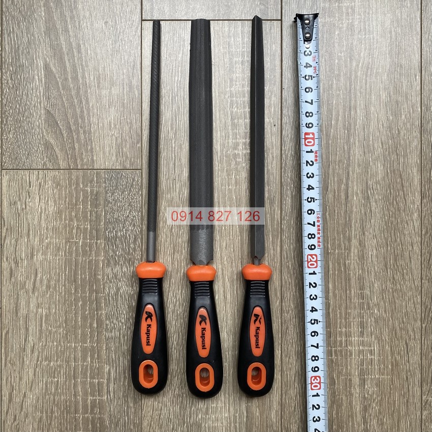 Dũa mài kim loại đa năng tay cầm TPR cao cấp KAPUSI 200mm K-3761 hình tròn, K-3746 bán nguyệt, K-3751 tam giác