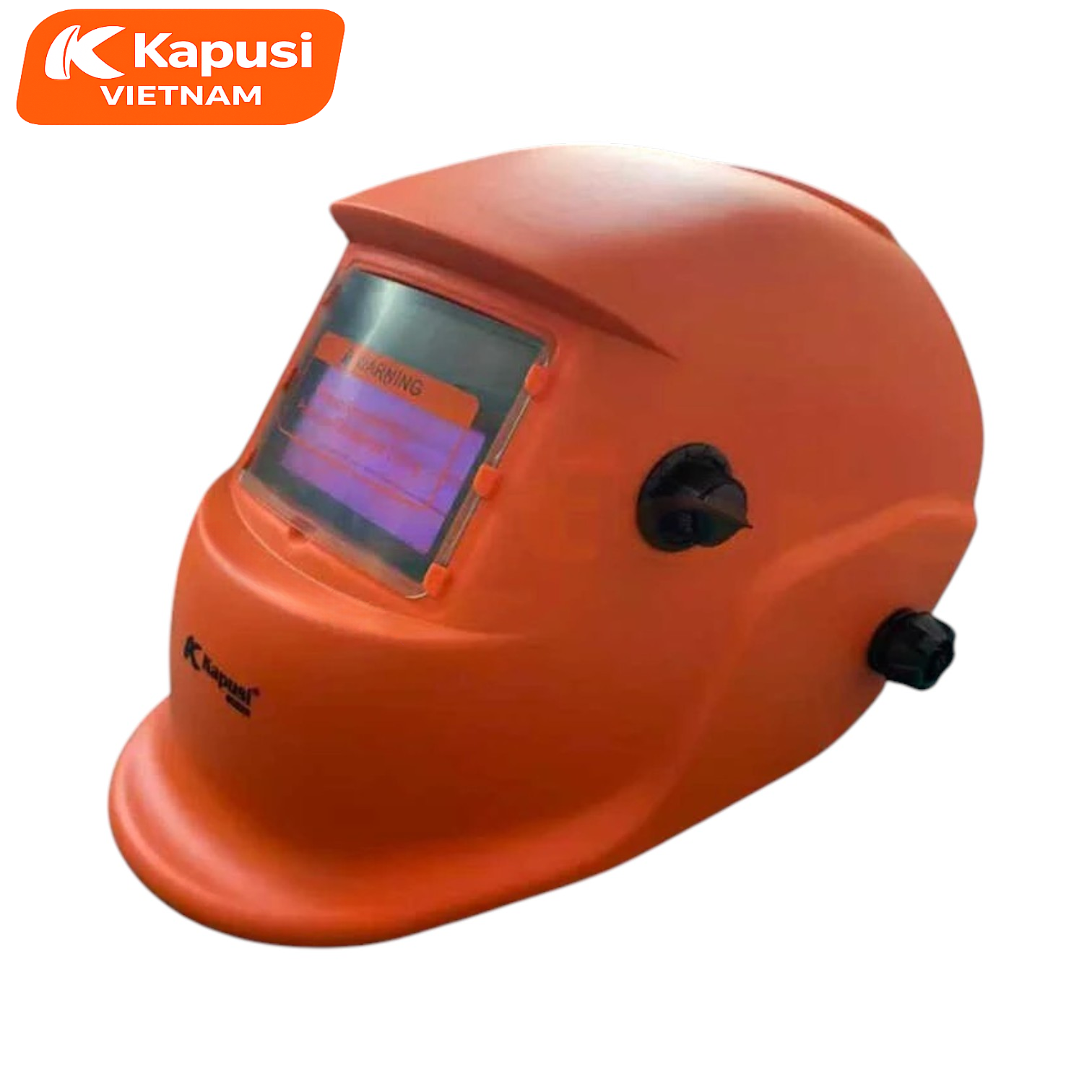 Mũ Hàn Điện Tử Tự Động Đổi Màu Kapusi K-2035 Núm Vặn Điều Chỉnh Độ Sáng Tối Bên Ngoài Chống Tia UV Và Tàn Lửa Nhựa HDPE