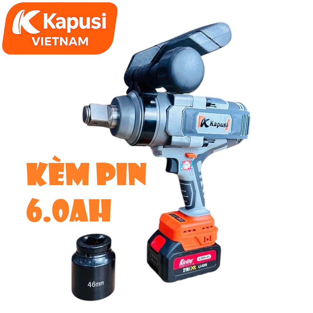 Máy Bắn Ốc Pin Kapusi K6896 Đầu 3/4 Inch 3300N.m - Động Cơ Không Chổi Than Brushless Lực Siết Mạnh Chính Hãng, BH 12T