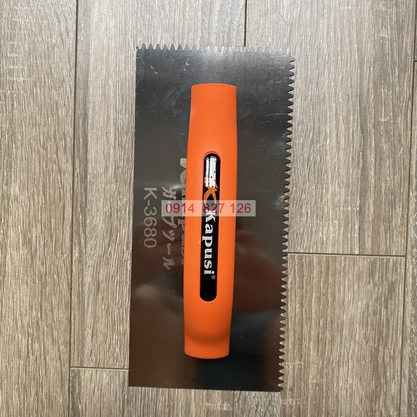 Bàn xoa răng cưa (bay răng cưa) KAPUSI Japan, lưỡi thép cán nhựa cam chắc chắn, Bh 12 tháng  diy-vietnam