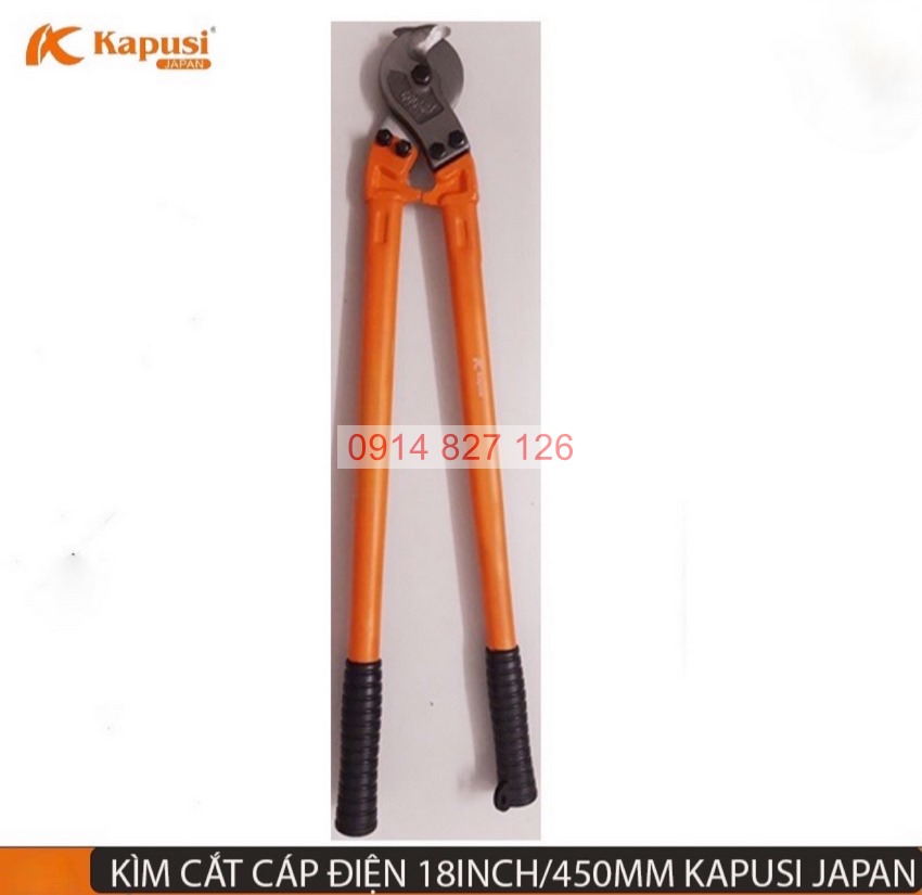 Kìm cắt cáp điện đa năng KAPUSI 18-24inch (K-8211, K-8212), thép cao cấp, cán bọc cao su