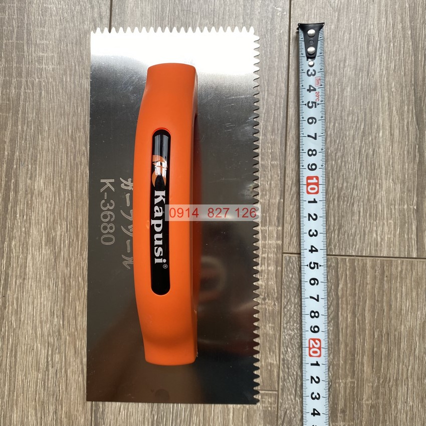 Bàn xoa răng cưa (bay răng cưa) KAPUSI Japan, lưỡi thép cán nhựa cam chắc chắn, Bh 12 tháng  diy-vietnam