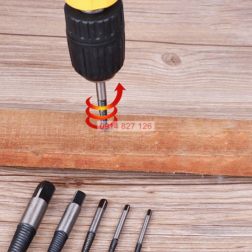 Bộ taro ren ngược nhổ ốc gãy 5 chi tiết từ 3-18mm hãng KAPUSI K-3687