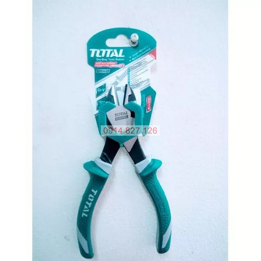 Kìm cắt TOTAL THT27716 7 inch, hợp kim cao cấp chống gỉ sét, cách điện lên đến 1000V