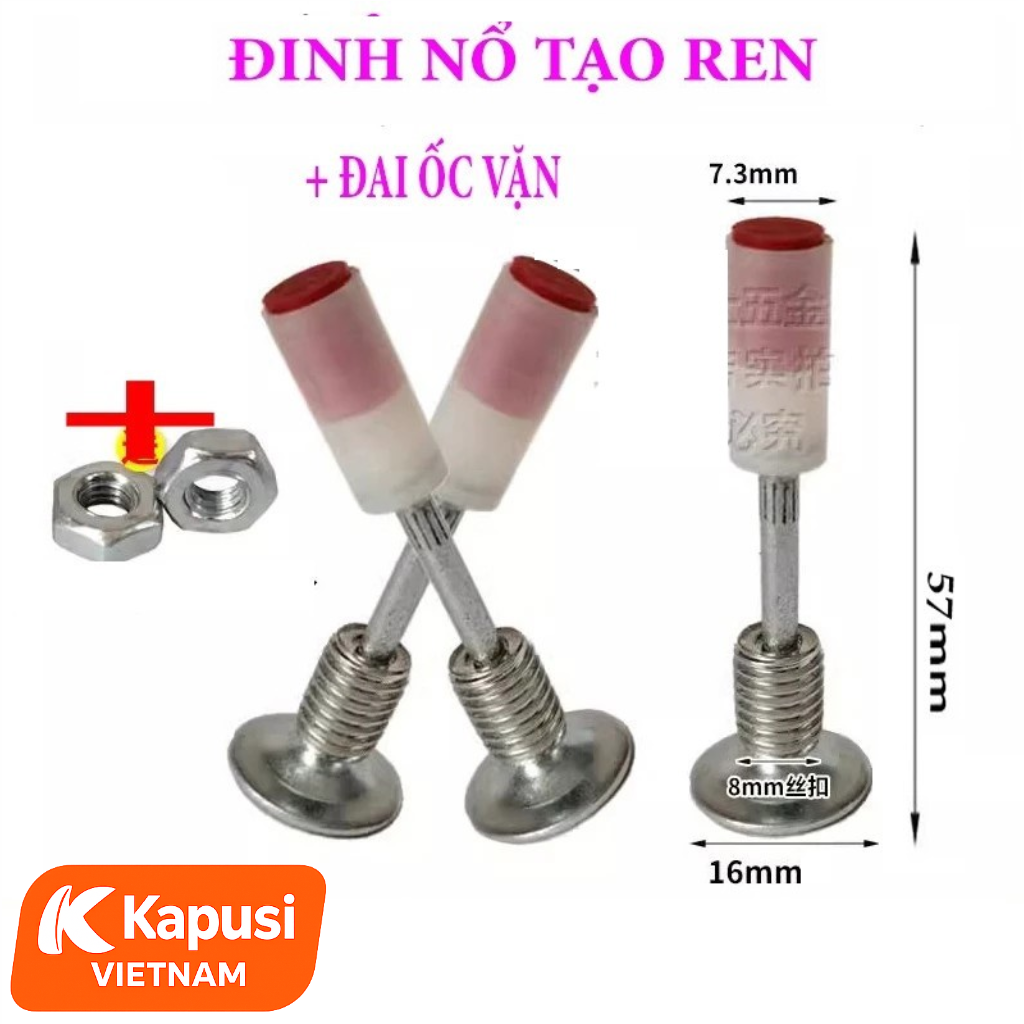 Hộp 100 Đinh Bê tông hạt nổ Tạo Ren M8, M10 – Giải Pháp Hiệu Quả Cho Thi Công Kết Cấu Kim Loại
