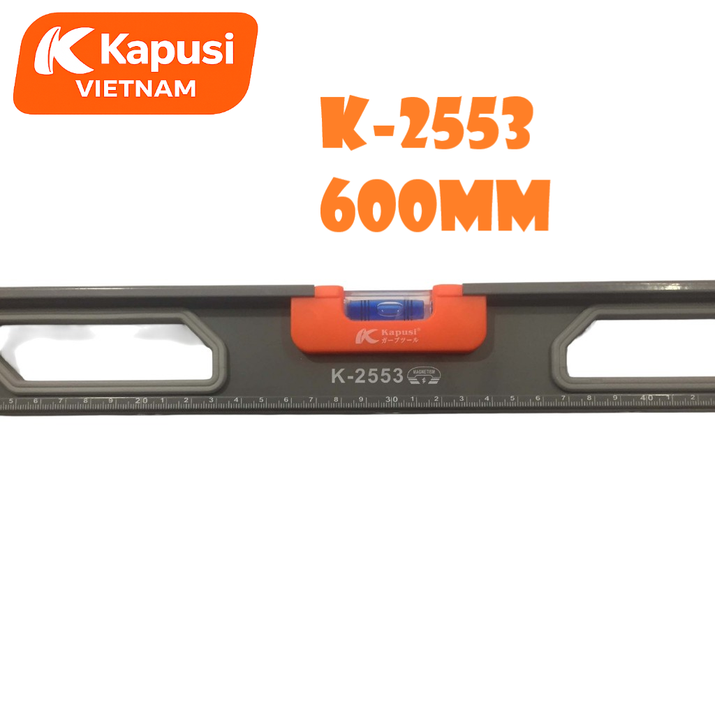 THƯỚC THỦY CAO CẤP CÓ TAY HÍT 600mm KAPUSI K-2553 – NHÔM ĐÚC, NAM CHÂM NEODYMIUM, ĐO NGANG DỌC NGHIÊNG, BH 12 tháng