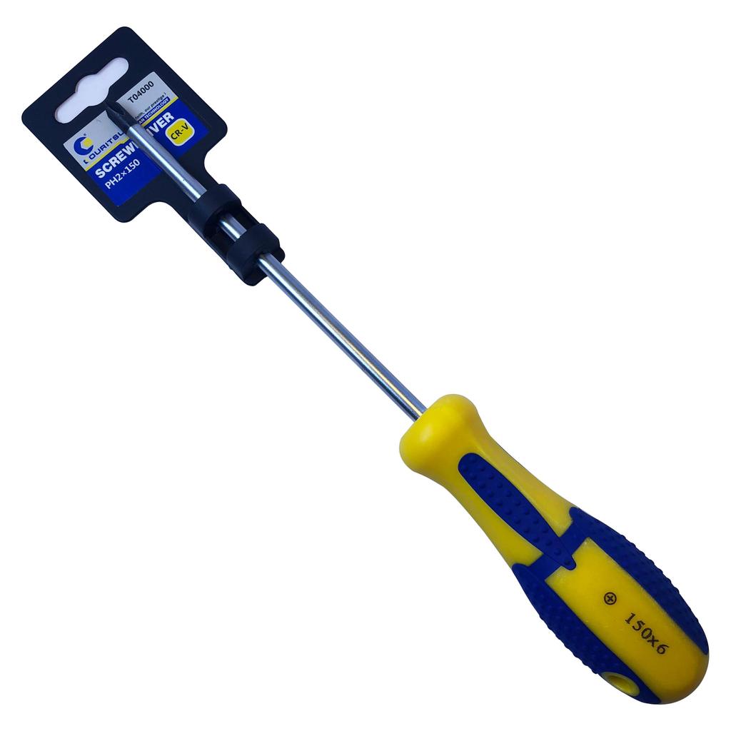 Tô Vít 4 Cạnh KOURITSU Tay Cầm Bọc Cao Su Chống Trượt - Tua Vít BaKe PH0 PH1 PH2 PH3 Thép Hợp Kim Cao Cấp, BH 12T