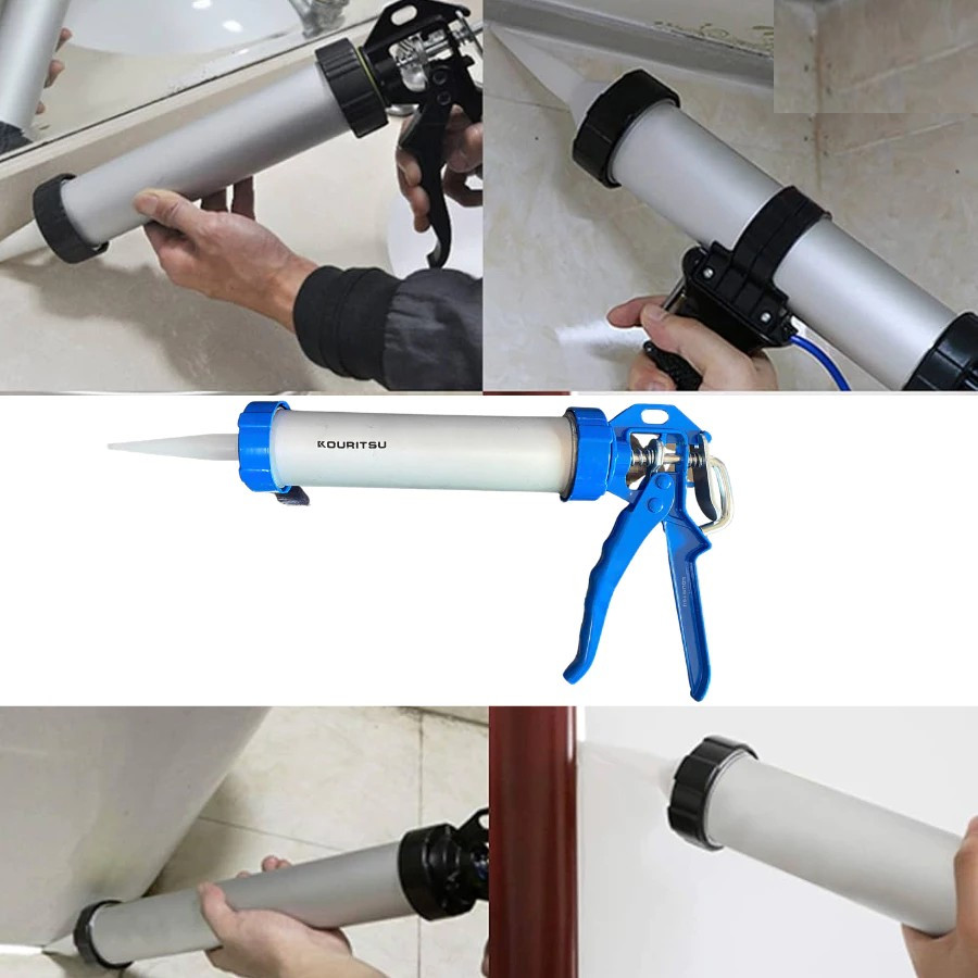 Súng Bắn Keo Silicon 9 Inch KOURITSU T14001 Vỏ Nhôm Tay Nhựa Cứng - Súng Bơm Keo Cầm Tay Bảo Hành 12 Tháng