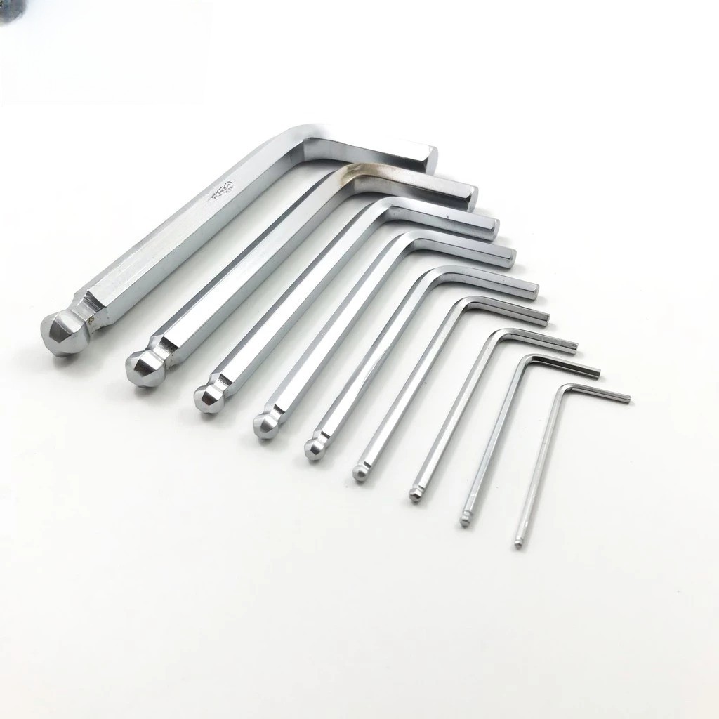 Bộ Lục Giác Bi Ngắn 9 Cây KOURITSU T04405 Từ 1.5-10mm Thép Cr-V- Hộp Khóa Lục Giác Cầm Tay Bảo Hành 12 Tháng