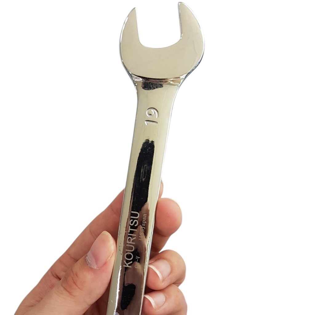 Cờ Lê Hai Đầu Mở KOURITSU Thép Hợp Kim Cr-V Cứng Cáp - Cờ Lê Cầm Tay Đủ Kích Thước Từ 6x7mm Đến 22x24mm, BH12T
