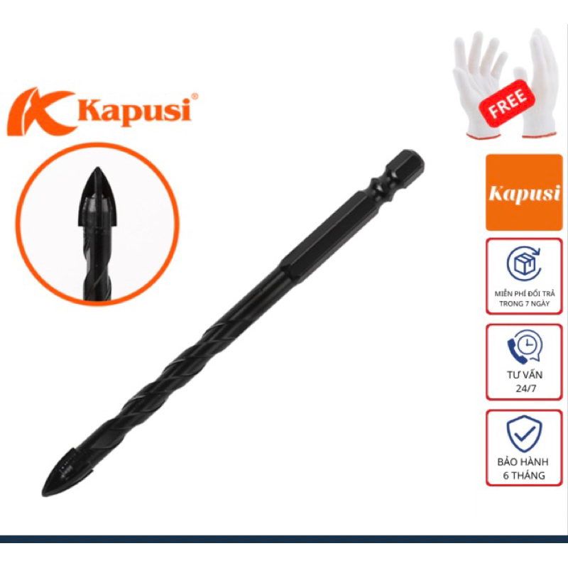 Bán lẻ Mũi khoan đa năng hãng Kapusi chuôi lục giác K-3512, K-3513, K-3514, K-3515 cỡ 6, 8, 10, 12mm, tem chống giả