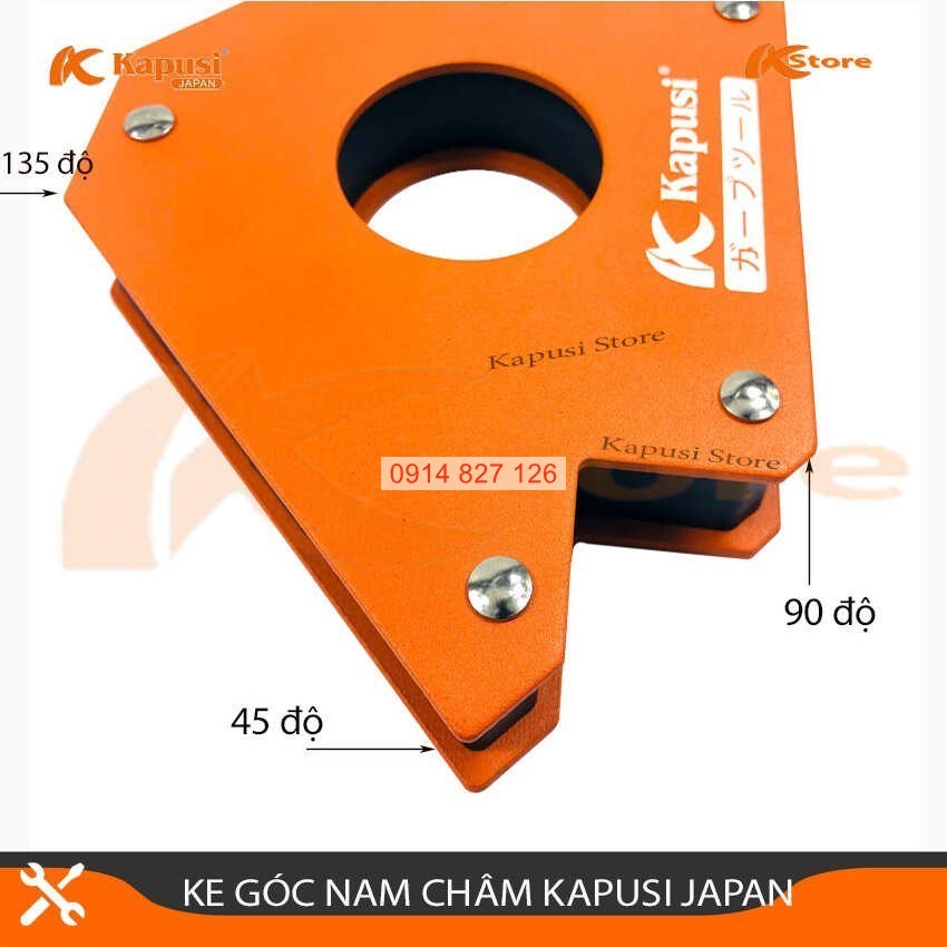 Bộ 4 ke góc nam châm KAPUSI Japan K-2013, nam châm vĩnh cửu, Bh 12  tháng