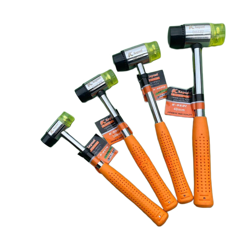 Búa 2 đầu cao su và nhựa K-9518, K-9519, K-9520, K-9521 KAPUSI, gồm nhiều cỡ 25mm- 30mm- 35mm- 40mm