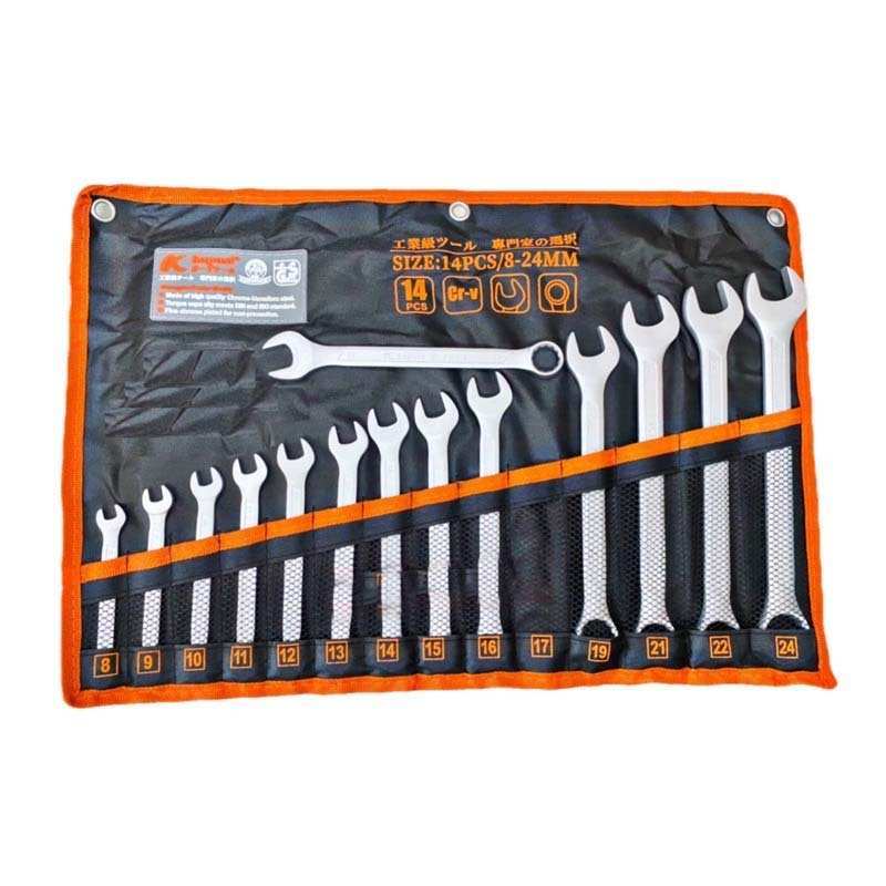 Bộ cờ lê vòng miệng hãng Kapusi Nhật Bản 14 chi tiết từ 10-32mm hoặc 8-24mm , Bảo hành 12 tháng