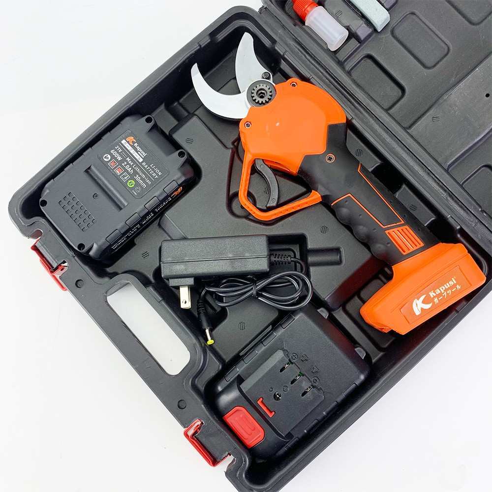 Máy cắt tỉa cành cây cán đen cao cấp Kapusi Japan, pin 21V công suất 600W thép HSS, BH 12 tháng Kouritsu Official Store