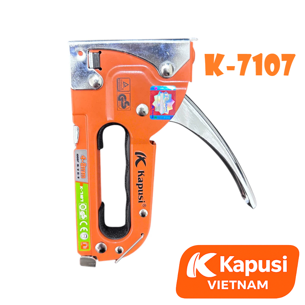 KÌM BẤM GHIM CẦM TAY 3 TRONG 1 Kapusi K-7107 – DÙNG ĐINH 13/6 & 13/8, THÉP HỢP KIM BỀN BỈ, Bh 12 tháng