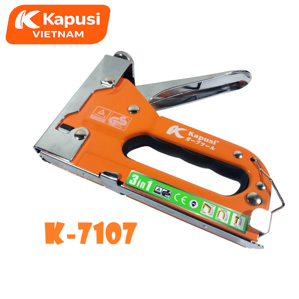 KÌM BẤM GHIM CẦM TAY 3 TRONG 1 Kapusi K-7107 – DÙNG ĐINH 13/6 & 13/8, THÉP HỢP KIM BỀN BỈ, Bh 12 tháng