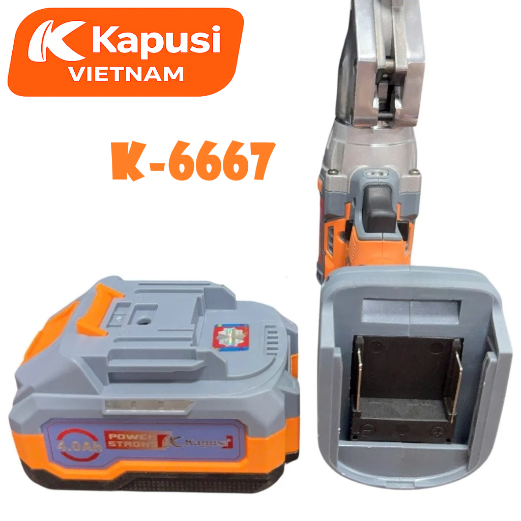 Thân Máy Cắt Tôn Pin 21V Kapusi K-6667 – Động Cơ Không Chổi Than, Chân Pin Phổ Thông 4cm, Bh 12 tháng Kapusi Vietnam
