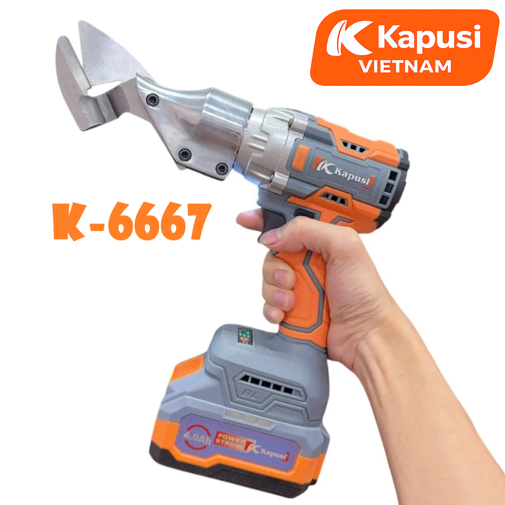 Thân Máy Cắt Tôn Pin 21V Kapusi K-6667 – Động Cơ Không Chổi Than, Chân Pin Phổ Thông 4cm, Bh 12 tháng Kapusi Vietnam