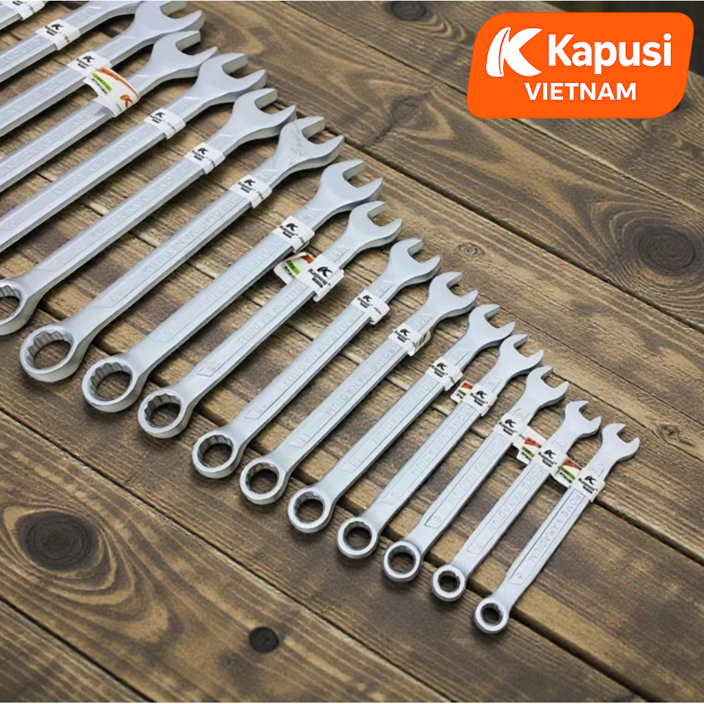 Cờ Lê Vòng Miệng Kapusi Cao Cấp – Thép CR-V Không Rỉ, Siêu Cứng, Siết Mạnh Không Biến Dạng – Size 6–26mm, Bh 12 tháng