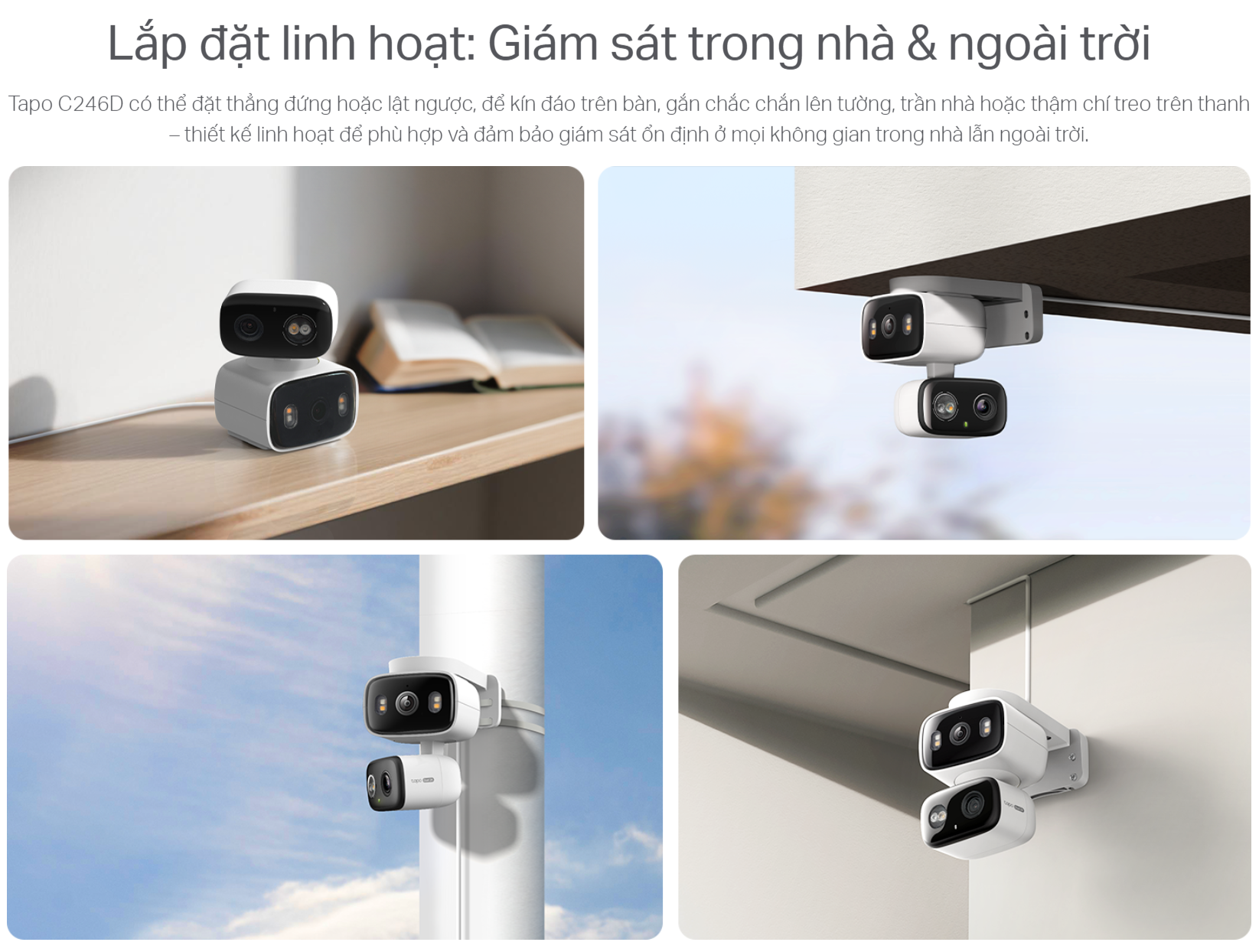 Camera IP Wifi TP-Link TAPO C246D dual lens 2K 3MP - Camera Ngoài Trời Quay Quét 360 không góc chết, dành cho khách cần "Nhìn xa trông rộng - An tâm tuyệt đối"
