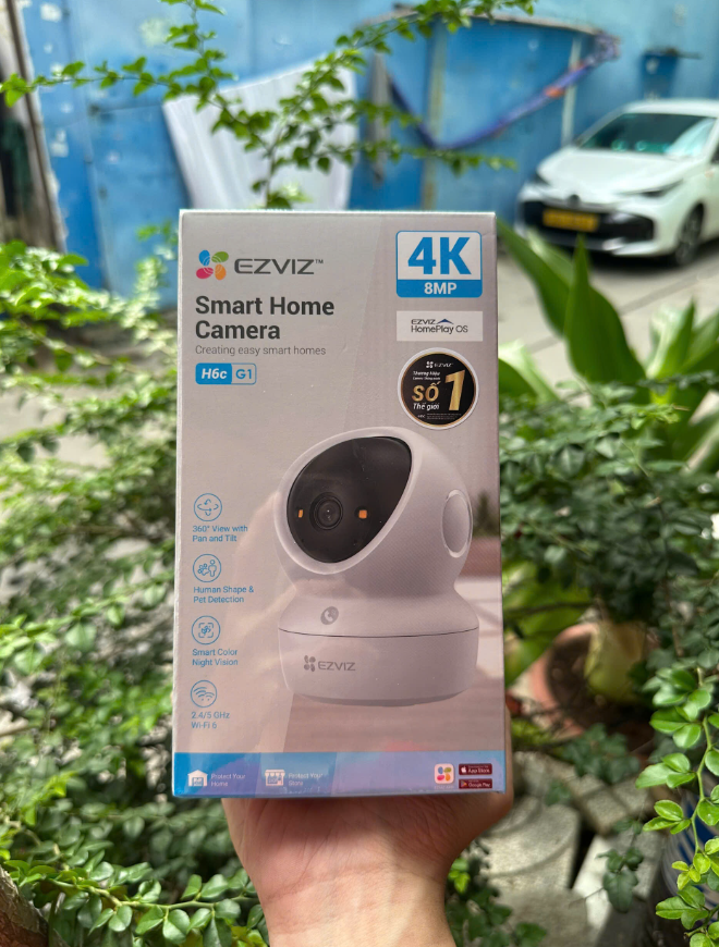 (3) EZVIZ H6C G1 2K | 3K | 4K - Góc rộng 85 độ | Có Màu | Đàm thoại | Xoay 360 | Thùng 30c ✌ Riêng mã 8MP 4K có thêm tần số 5.0Ghz