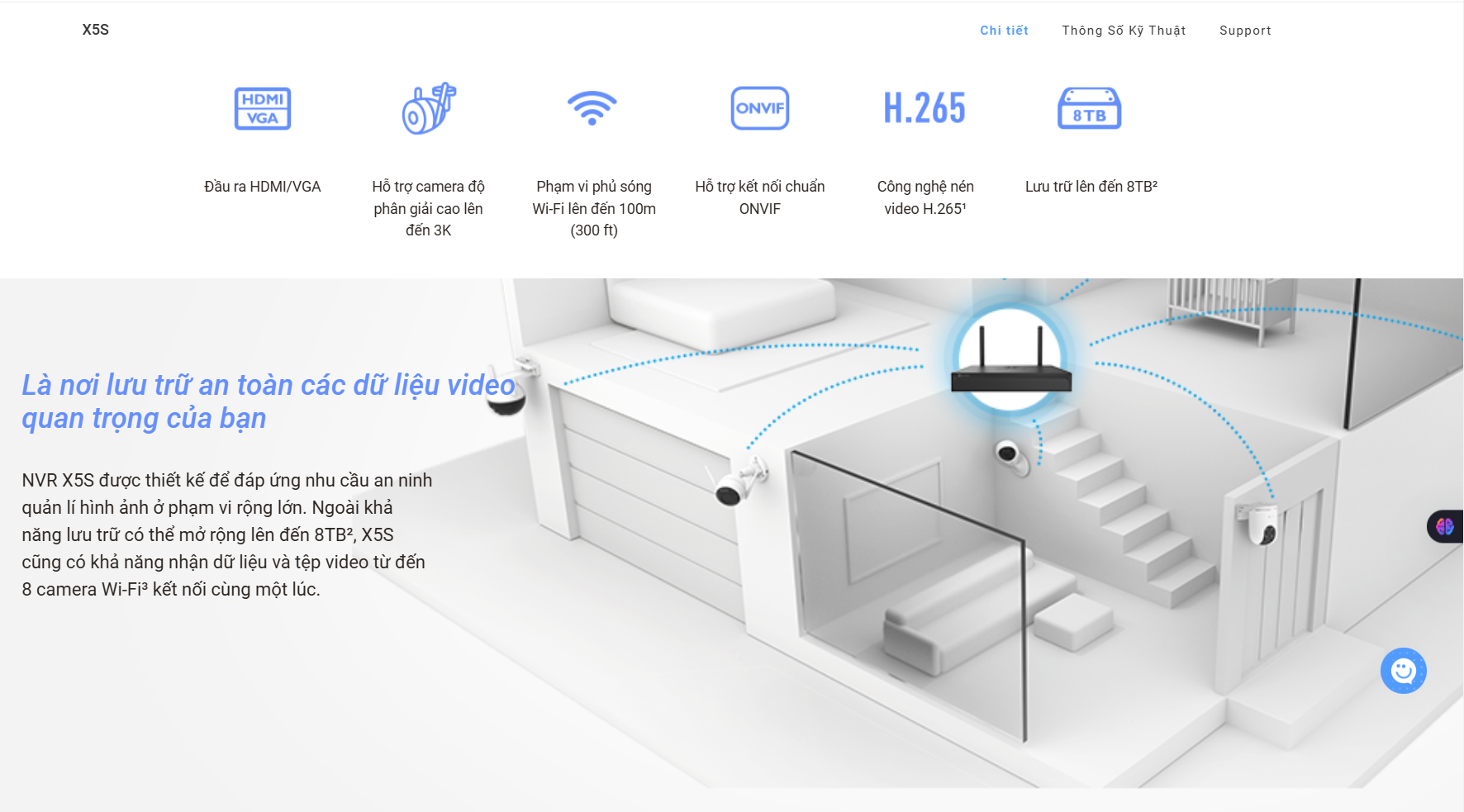 NVR 4 kênh EZVIZ X5S-4W 5MP - Đầu ghi hình Wi-Fi, khuyên dùng với Camera Ezviz H5, H4, H3C, H1C