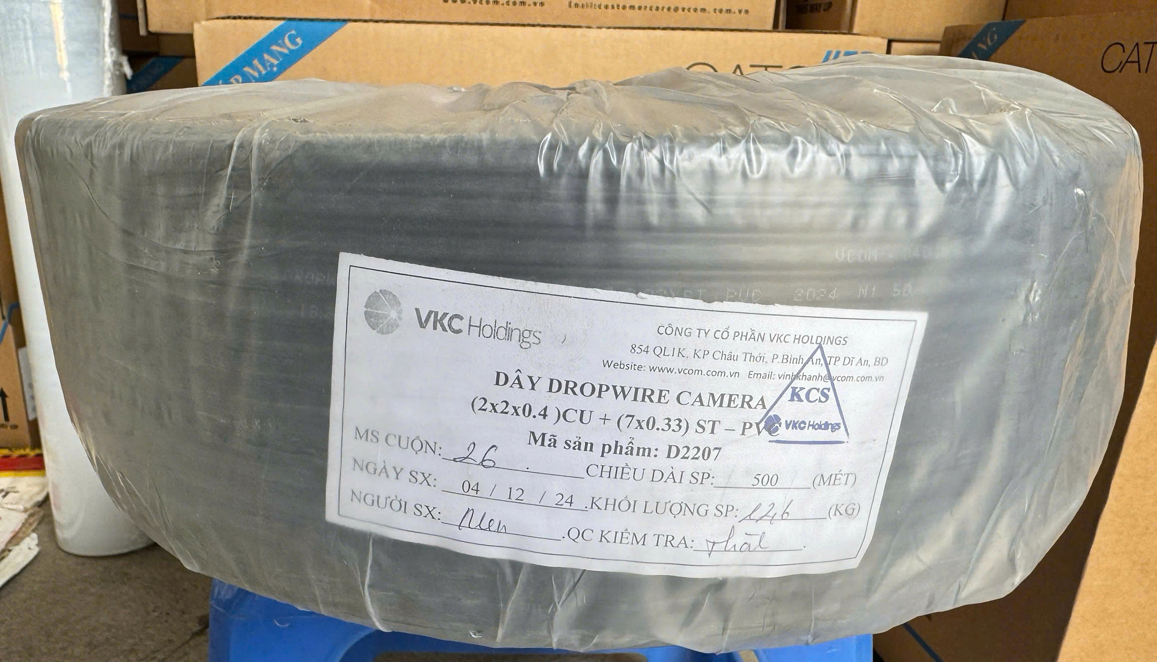 Dây 4 Lõi + Cường Lực ngoài trời - DÂY DROPWIRE CAMERA 2x(2x0.4)Cu + (7x0.33)St-PVC