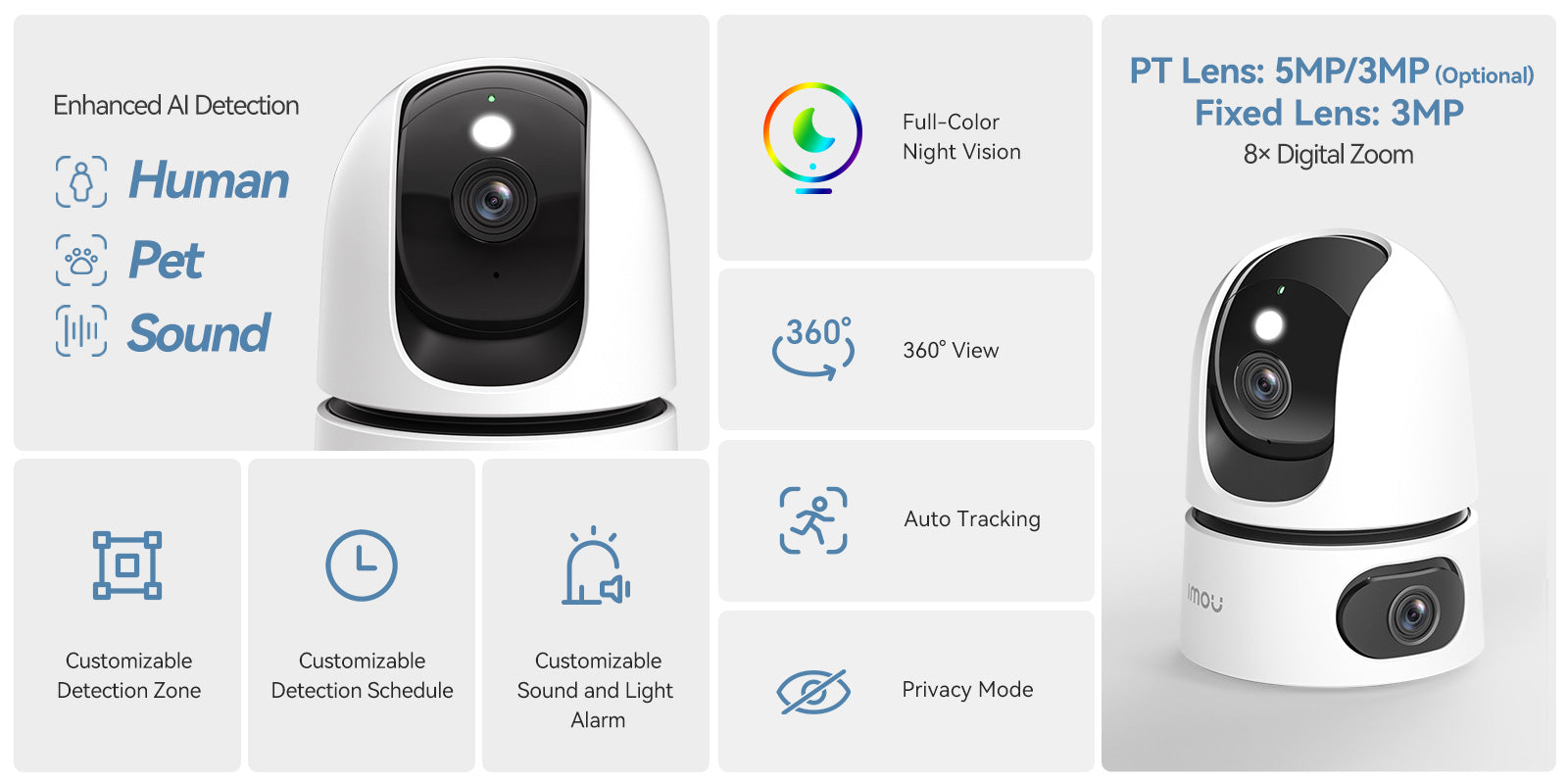 Camera Wi-Fi 3MP + 3MP IMOU S2XP 6MP Dual Mix  (2 mắt 2 khung hình)