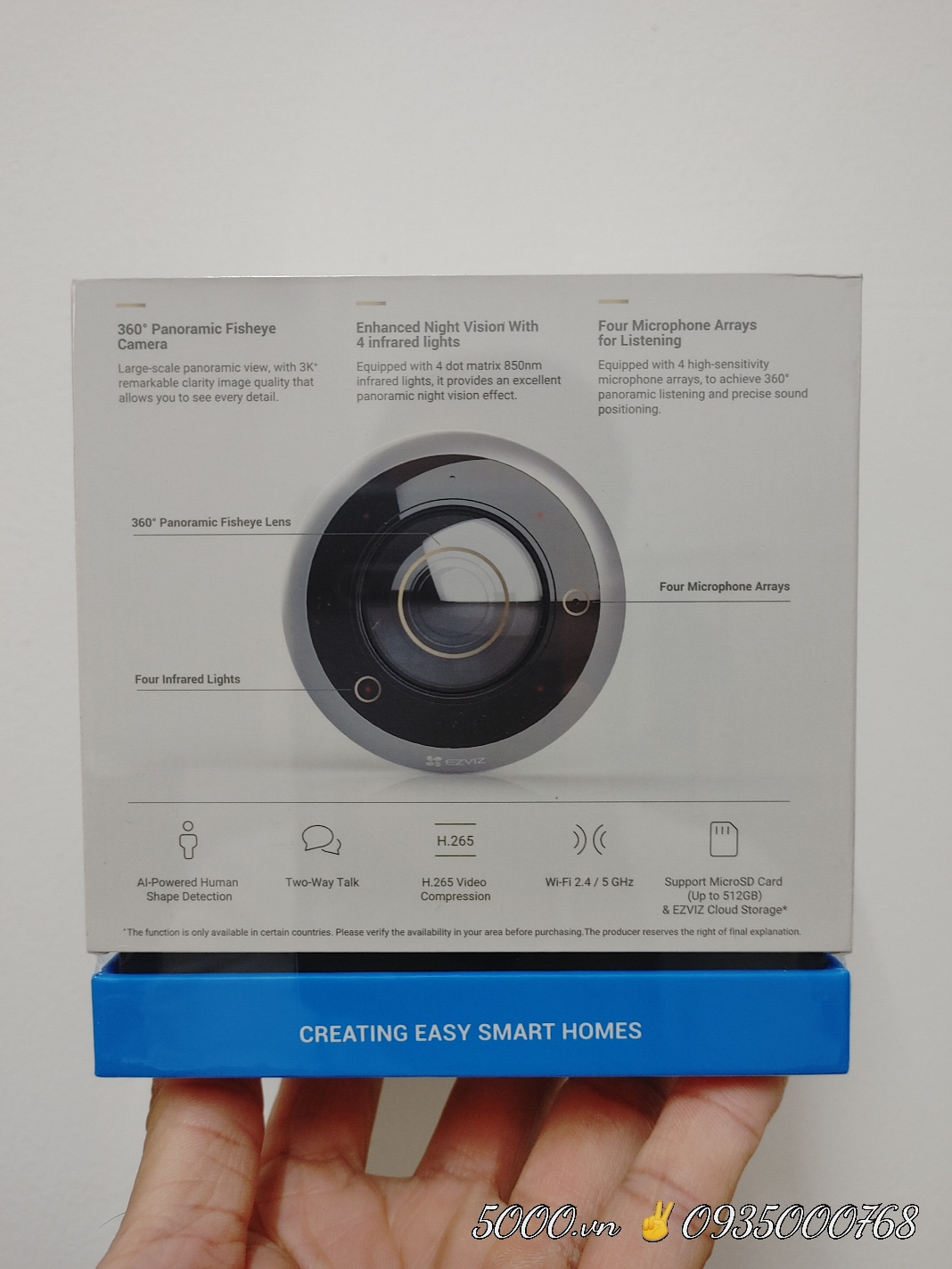 EZVIZ E4P (3K+) - Camera Wi-Fi mắt cá 6MP
