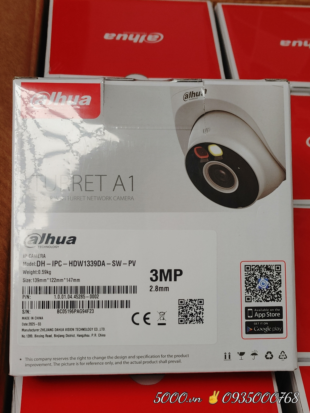 Camera Wifi 3MP DAHUA DH-IPC-HDW1339DA-SW-PV