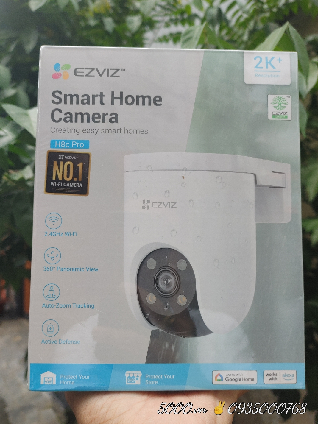 EZVIZ H8C Pro 4MP 2K+ Camera Wifi PTZ ngoài trời, xoay 360 độ, có màu ban đêm, Thùng 12C