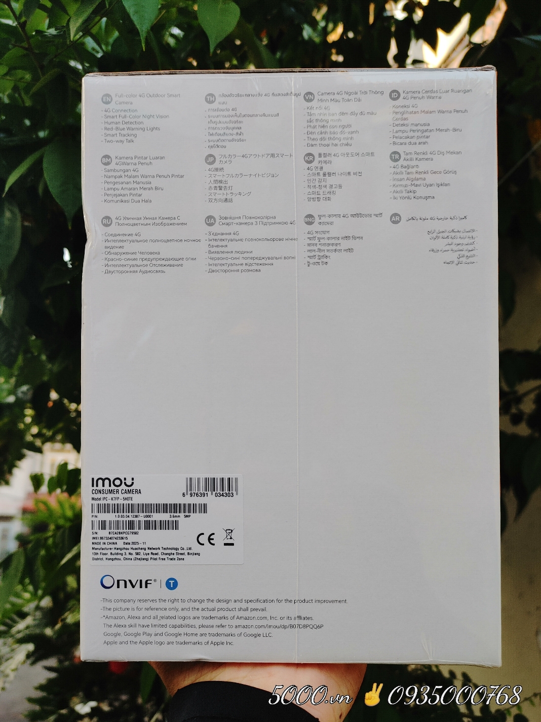 (Hiếm) 4G camera IMOU K7FP-5HOTE-4G (5MP | Outdoor | FullColor | Sóng sim 4G mọi nhà mạng Việt Nam)