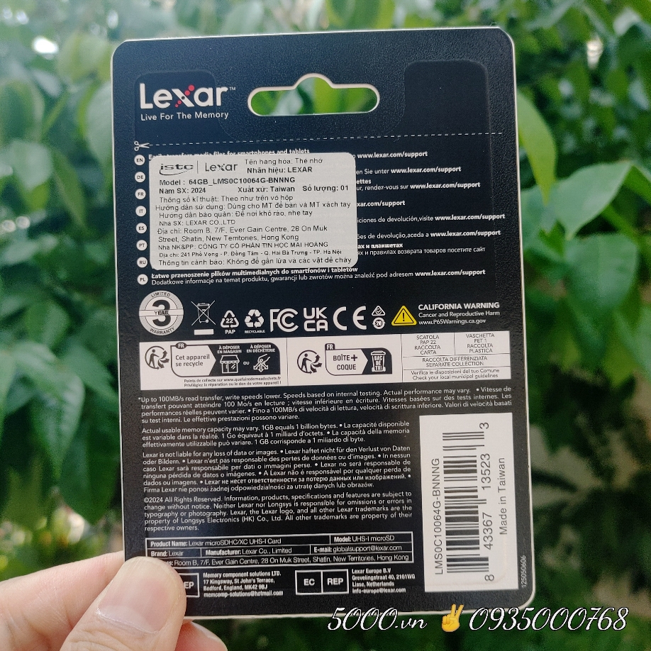 LX 64GB Trắng 100Mbps  - Thẻ nhớ chính hãng ✌ Tem ISTC | 100 MB/s | Bảo hành 5 năm