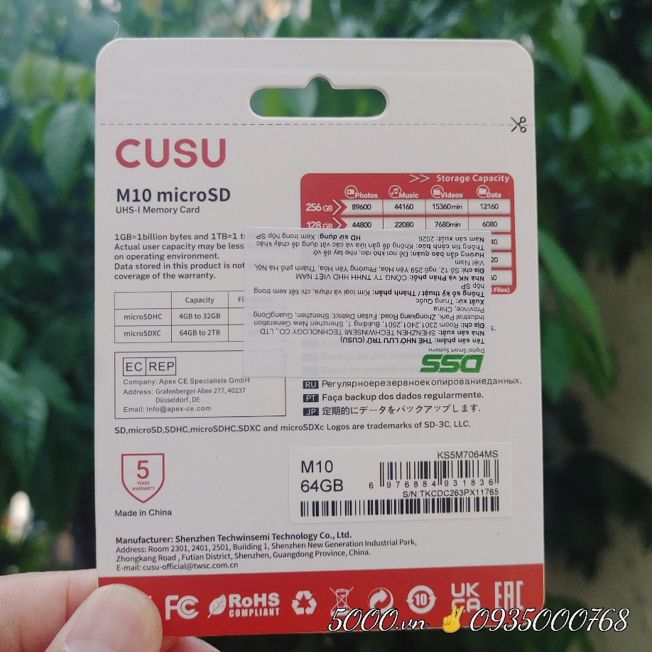 *CUSU 64GB 90Mbps  - DSS | Bảo hành 1 năm 1 đổi 1