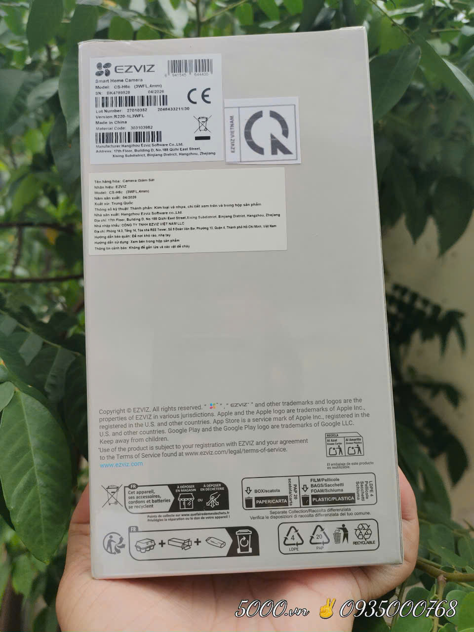 (3) EZVIZ H6C G1 2K | 3K | 4K - Góc rộng 85 độ | Có Màu | Đàm thoại | Xoay 360 | Thùng 30c ✌ Riêng mã 8MP 4K có thêm tần số 5.0Ghz