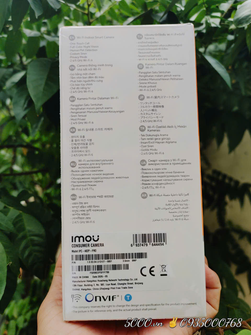 (5.0Ghz) IMOU A82 PRO 4K 8MP - Ban đêm có màu | Wifi 2 tần số | Có cổng LAN | Nén H.265 | Nhận thẻ 512GB