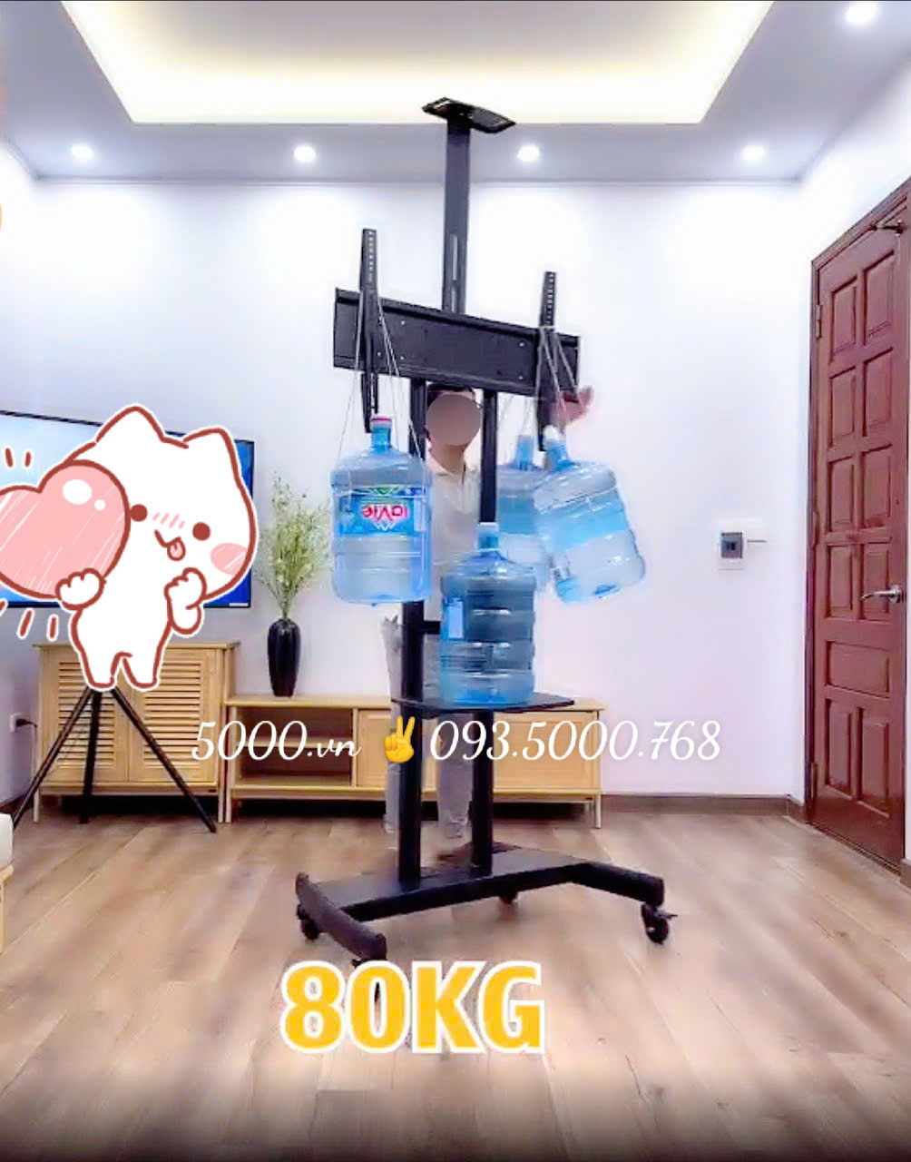 Khung treo tivi DI ĐỘNG có 4 bánh xe | Có giá để Camera phía trên | Tùy mẫu có đế bằng để loa bên dưới