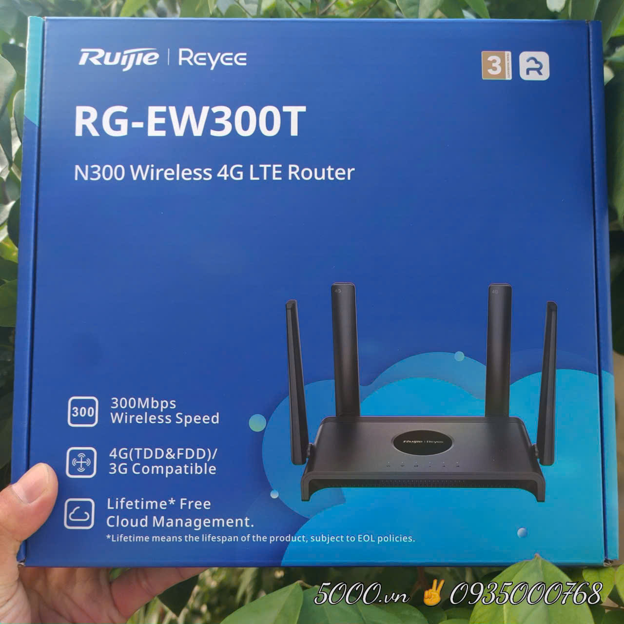 Bộ phát WiFi từ Sim 4G Ruijie Reeyee EW300T tốc độ bàn thờ | Bảo hành 3 năm | Free Cloud, cho phép cài đặt nhanh, giám sát, quản lý từ xa (Tương thích tốt với NVR Imou & Ezviz)